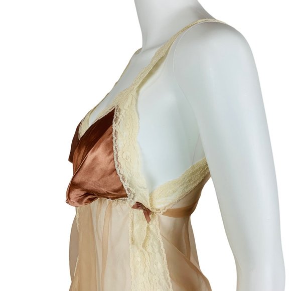 Vintage 80s Lingerie Top Cone Bra Nylon Camisole Neglige A Nuit OS - Picture 8 of 10